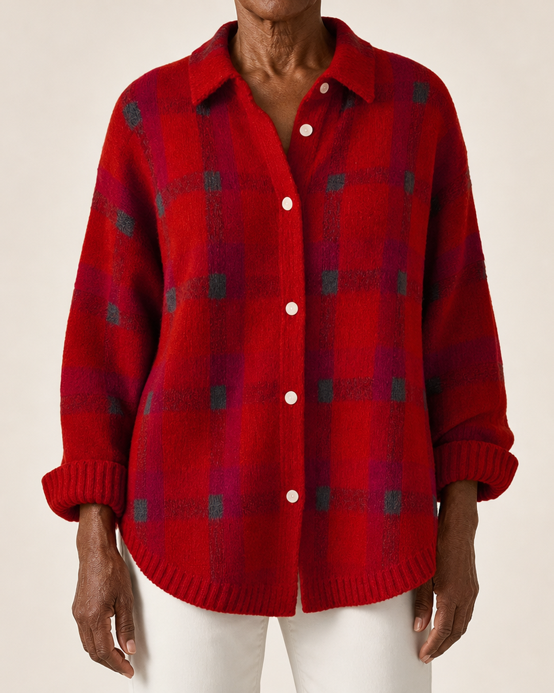Brittany | Soft Plaid Button Cardigan