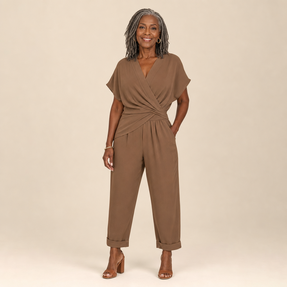 Colleen | Elegant Two-Piece Set - Brown