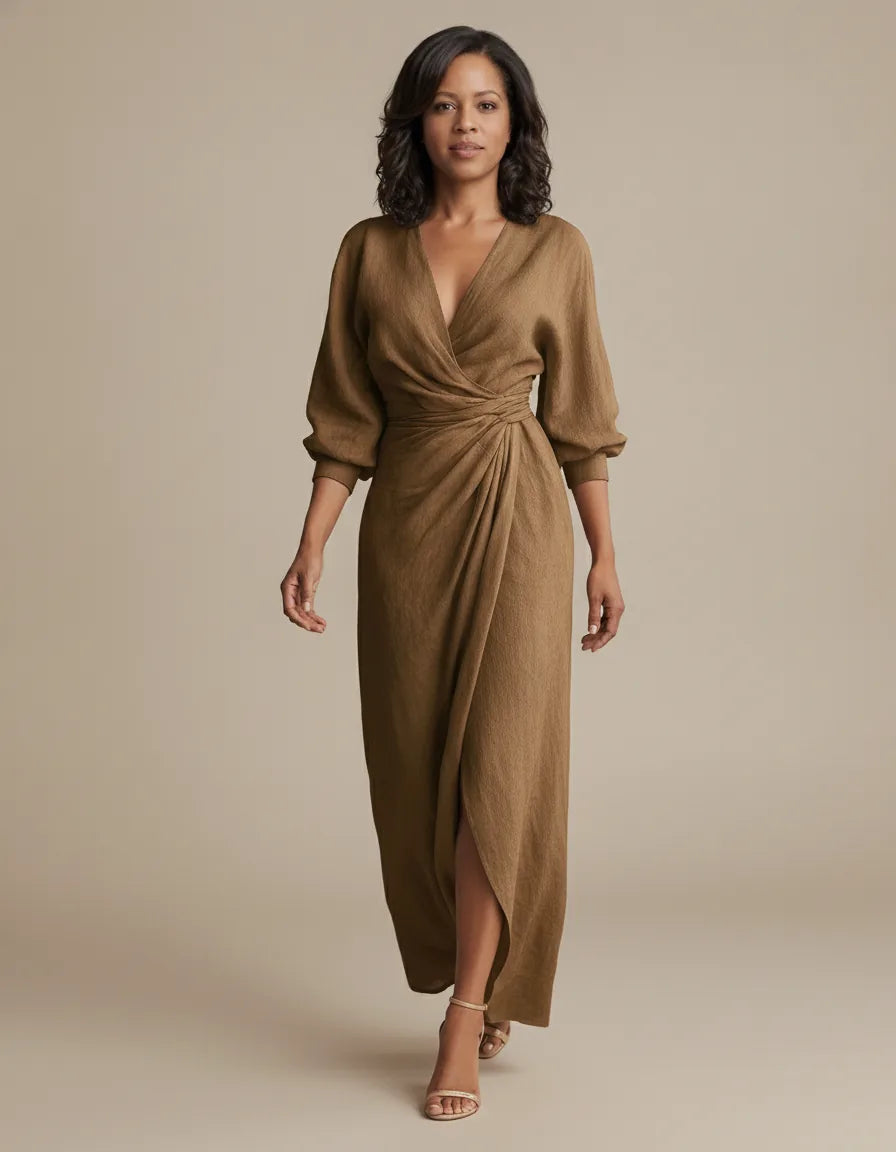 Genevieve | Surplice V-Neck Maxi Dress
