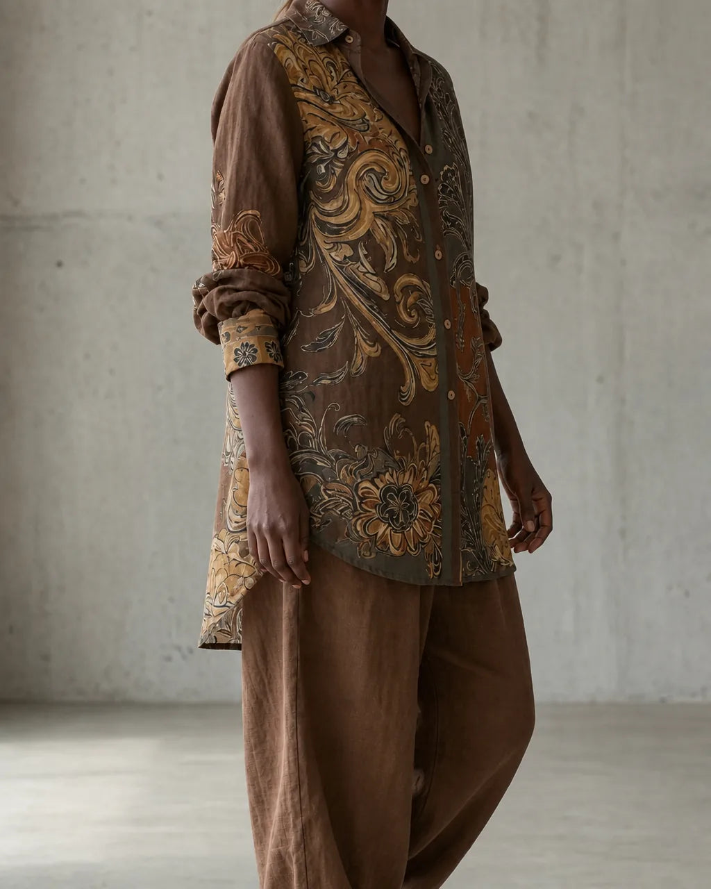 Fleurine | Vintage Embroidered Linen-Look Set
