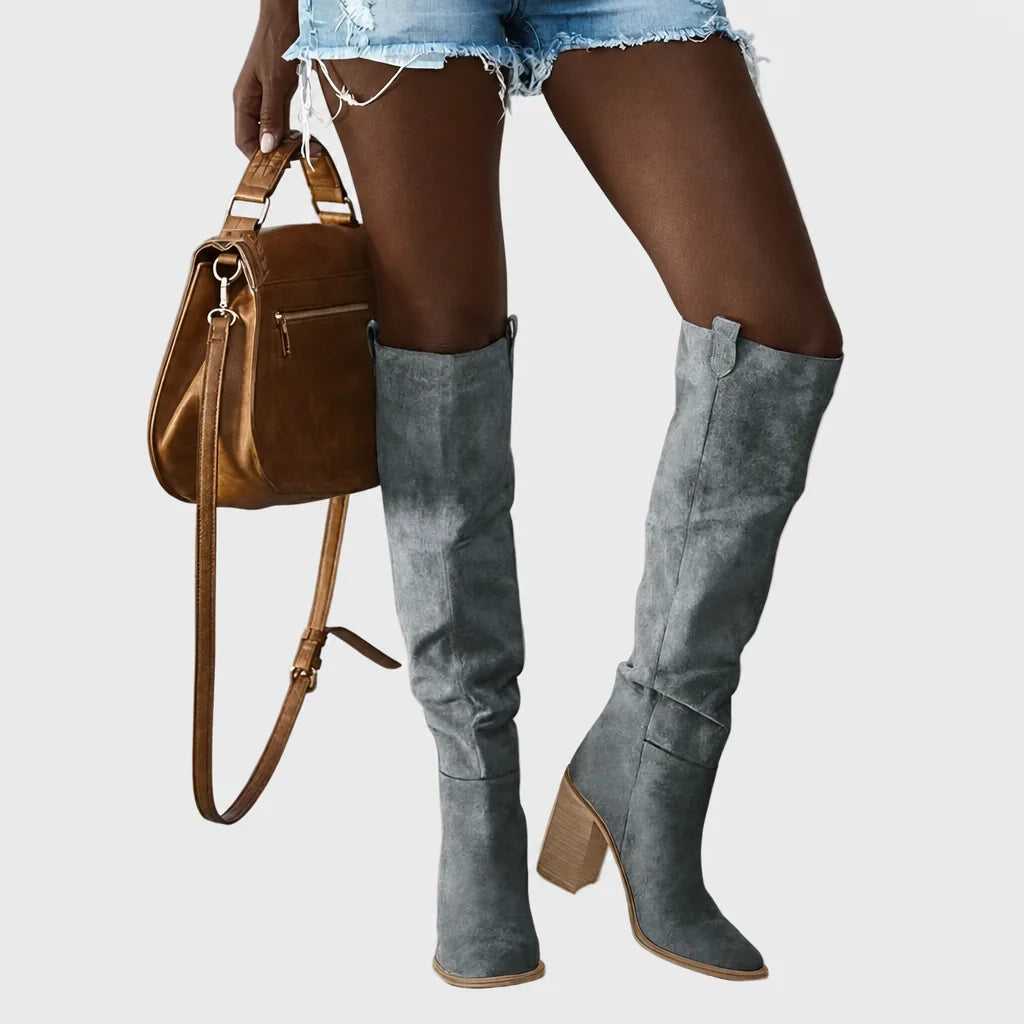 Ndeye | Tall Western Leather Boots