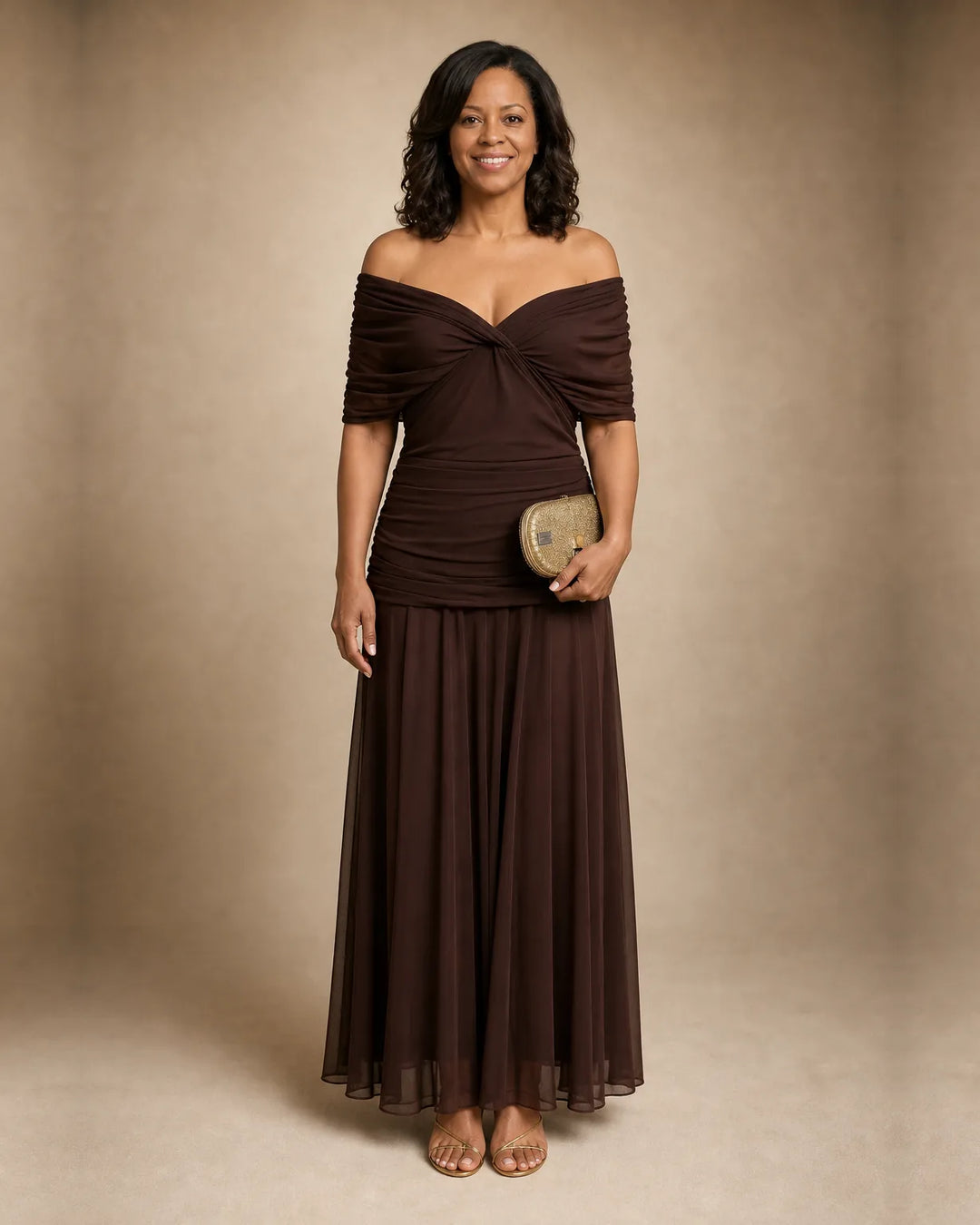 Tamara | Elegant Brown Dress