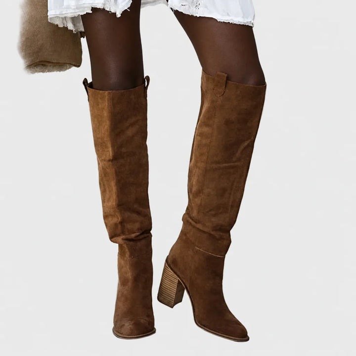 Ndeye | Tall Western Leather Boots