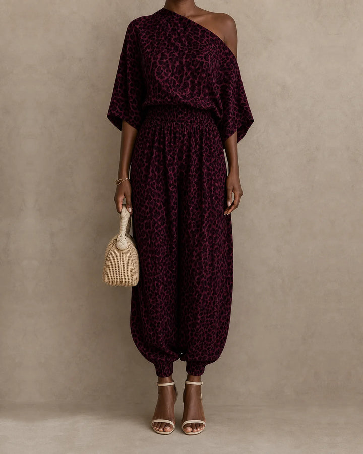 Nadia | Leopard Print Off-Shoulder Dress