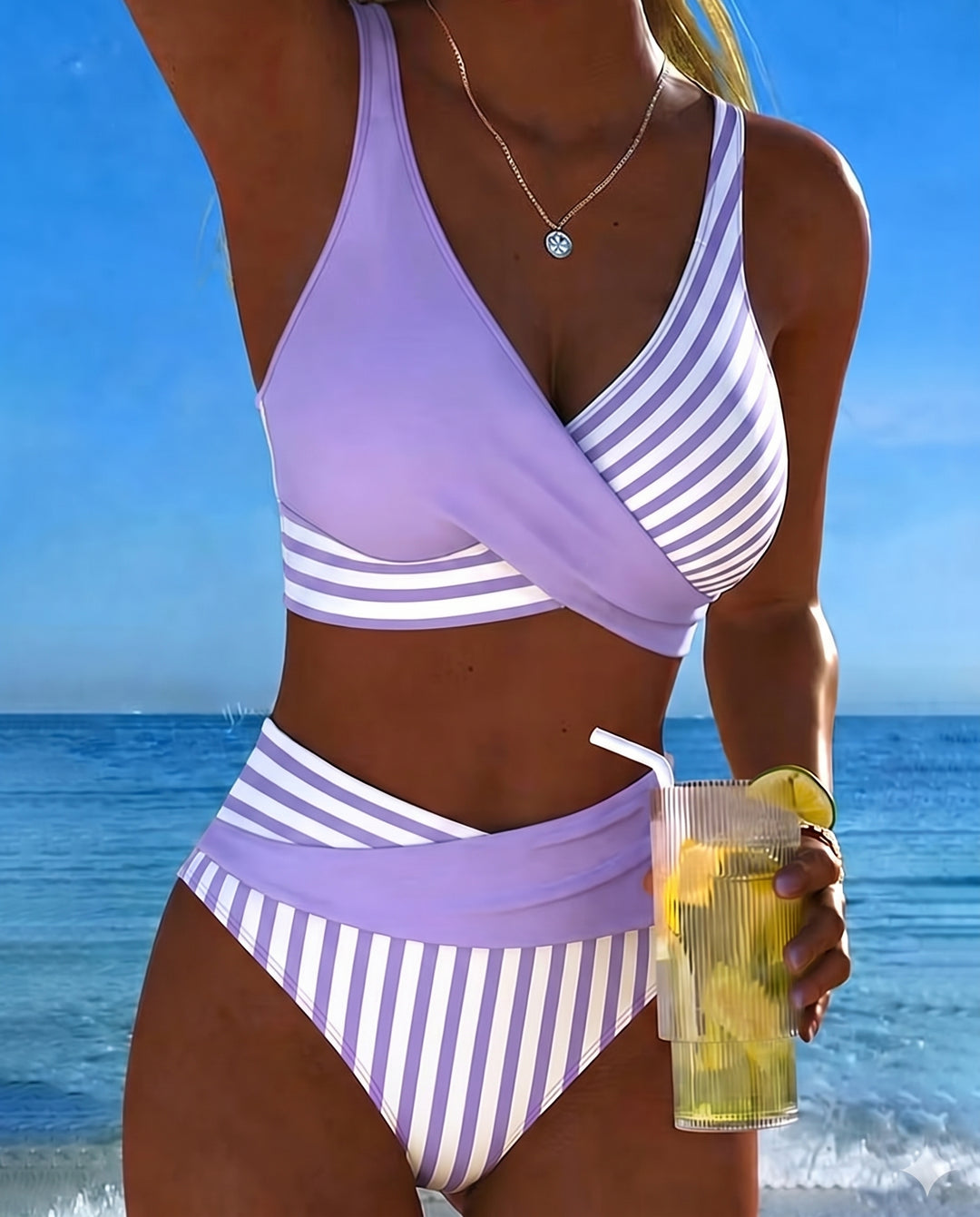 Jada | Crossed Stripes Bikini