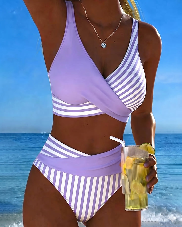 Jada | Crossed Stripes Bikini