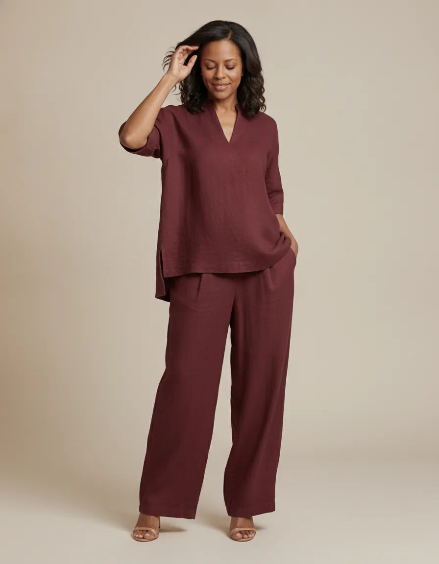 Eliza | Linen Tunic Two-Piece Set
