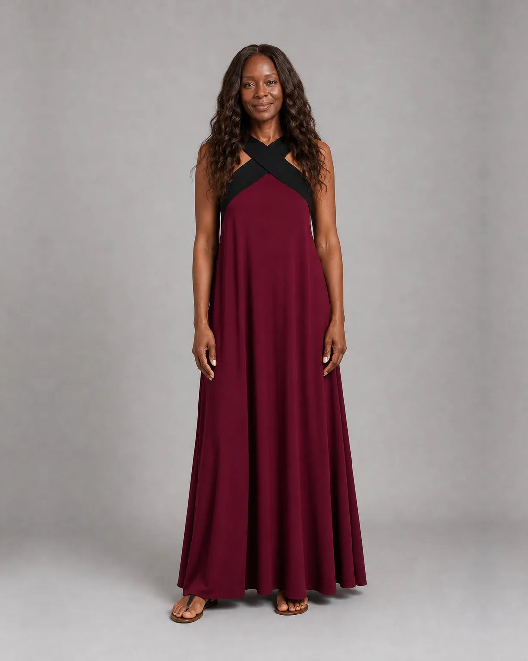 Velora™ | Cross Elegance Maxi Dress