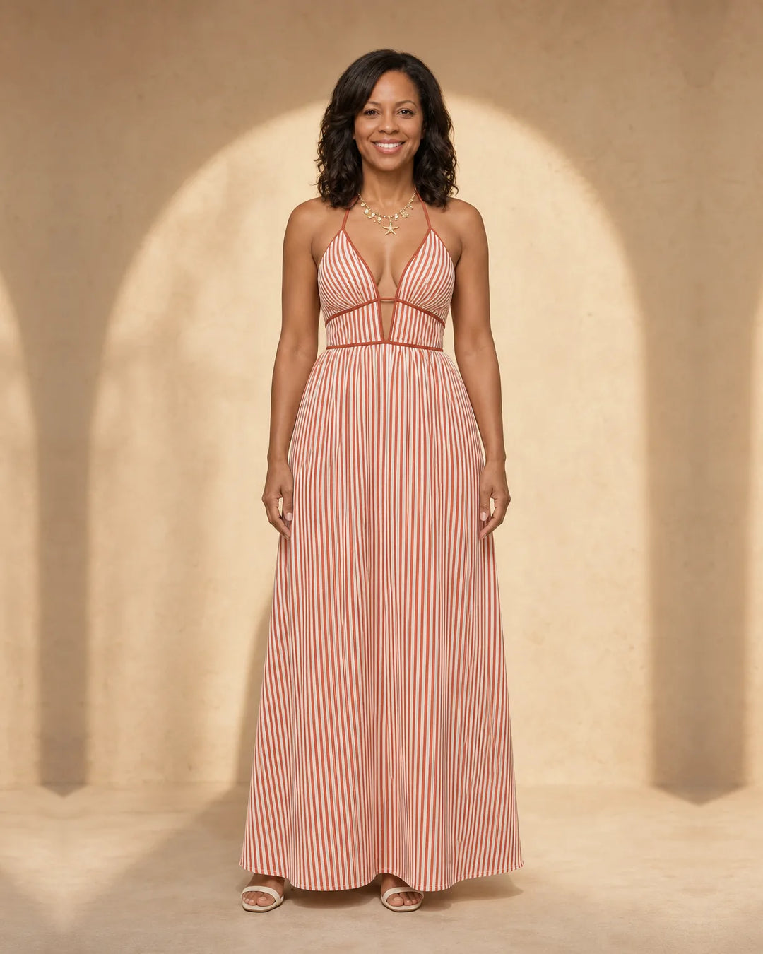 Amina | Cut-Out Halter Maxi Dress
