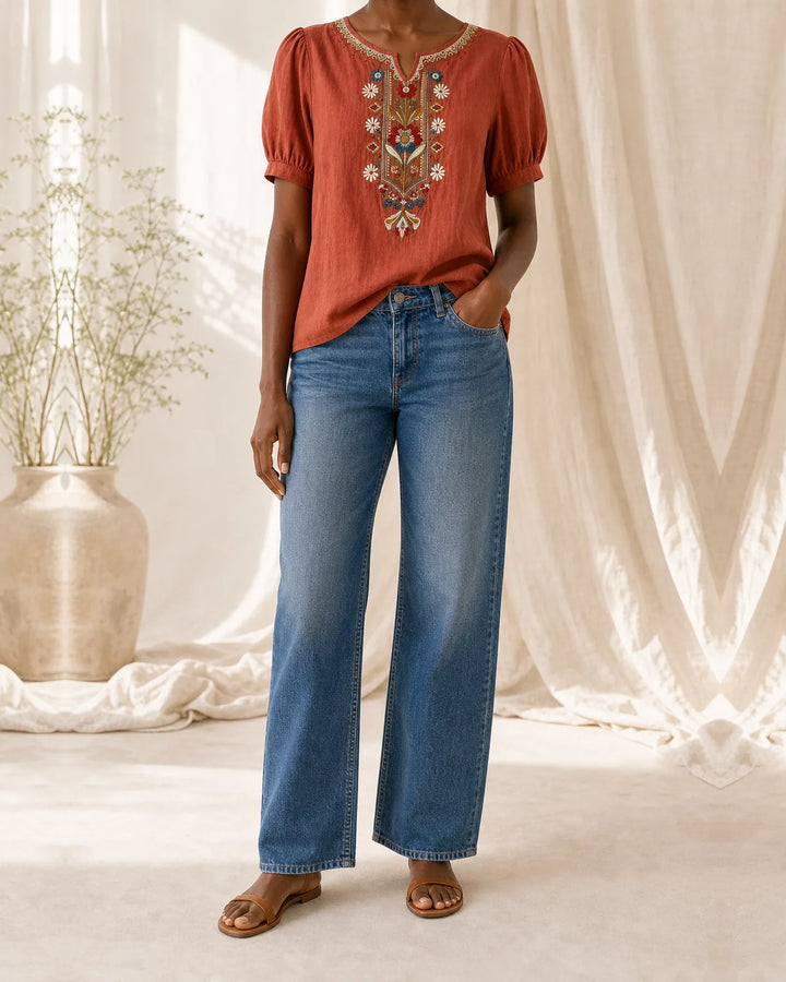 Ife | Floral Embroidered Blouse