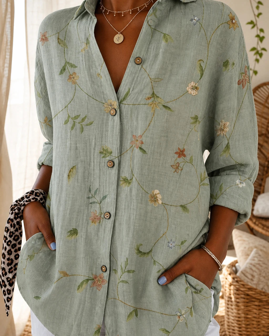 Lorna | Floral Button-Up Blouse