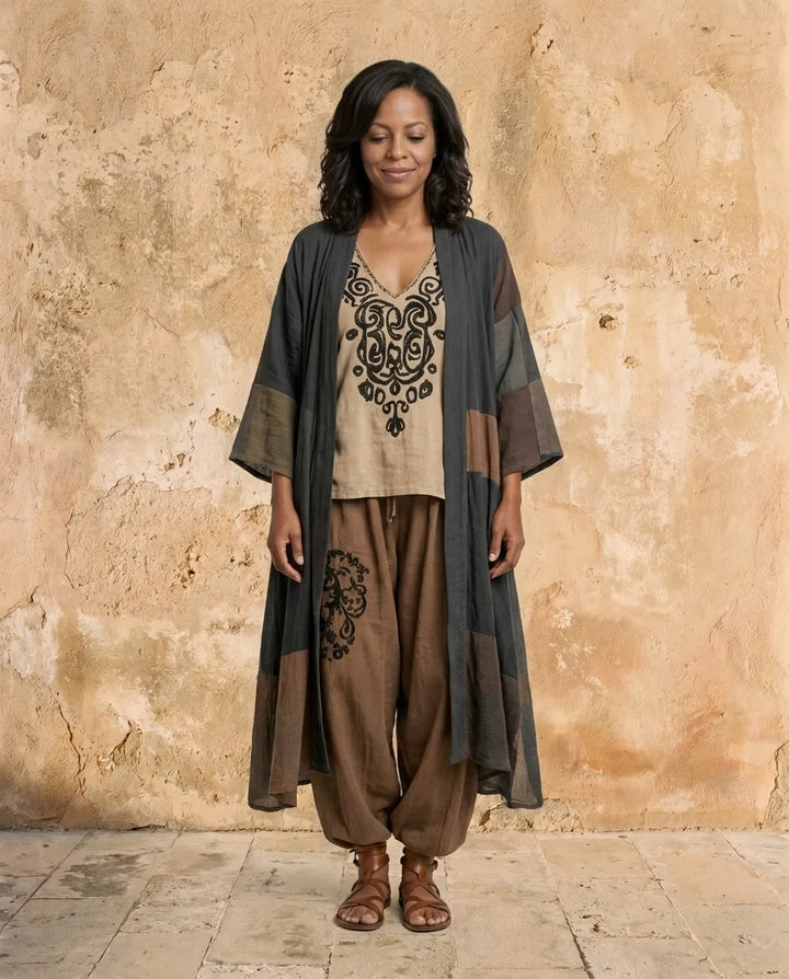 Seraphina | Printed Linen-Blend Three-Piece Set