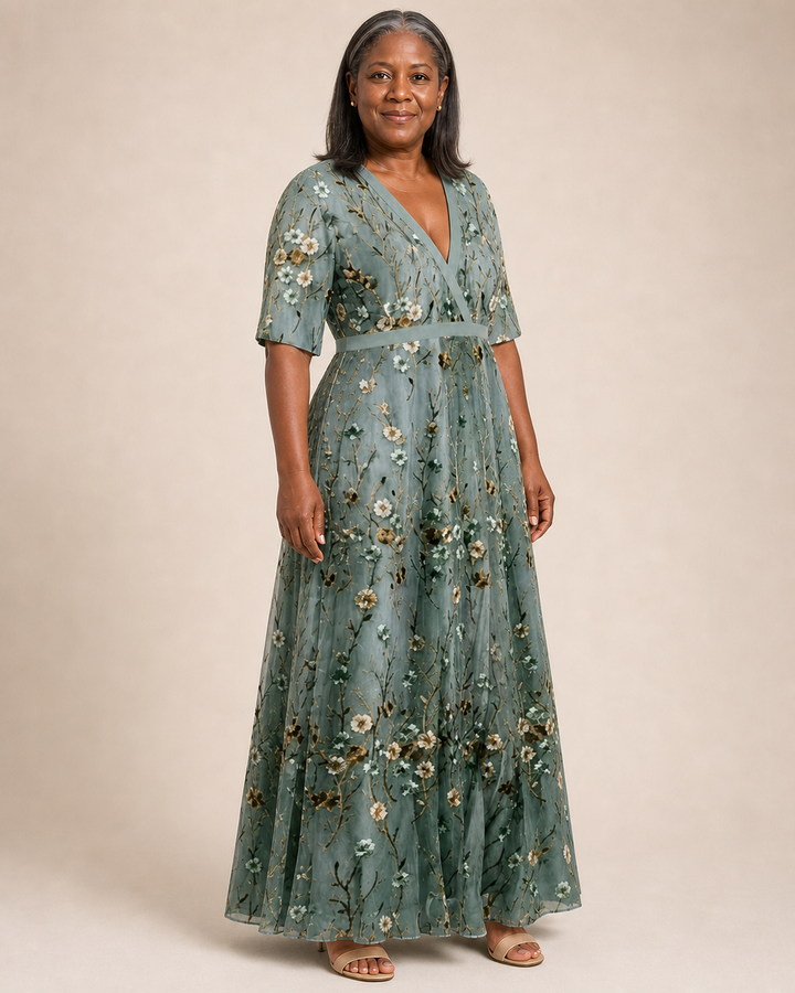 Winnifred | Embroidered Sequin Maxi Dress