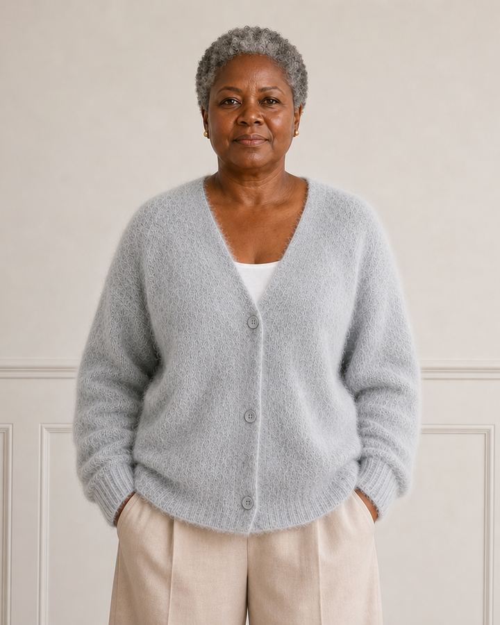 Cardigan met knopen en V-hals