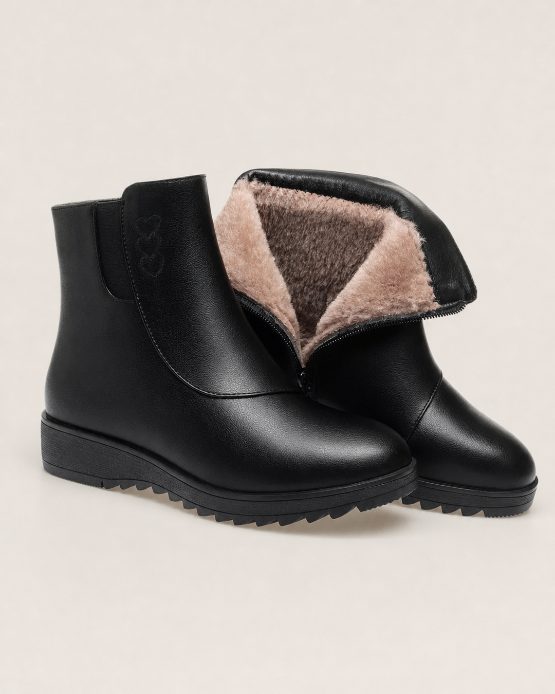 Carleen | Fur Lined Ankle Boots With Side Zip
