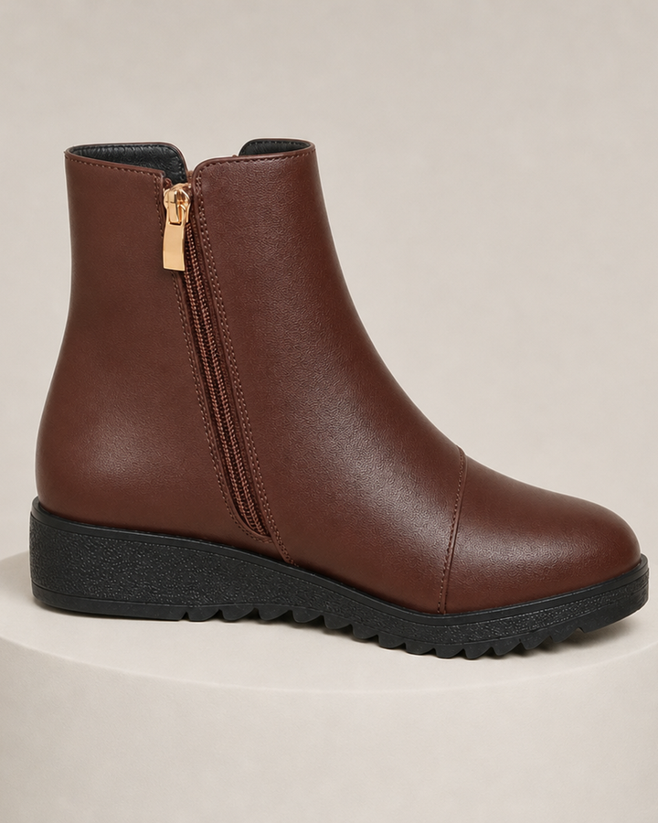 Carleen | Fur Lined Ankle Boots With Side Zip