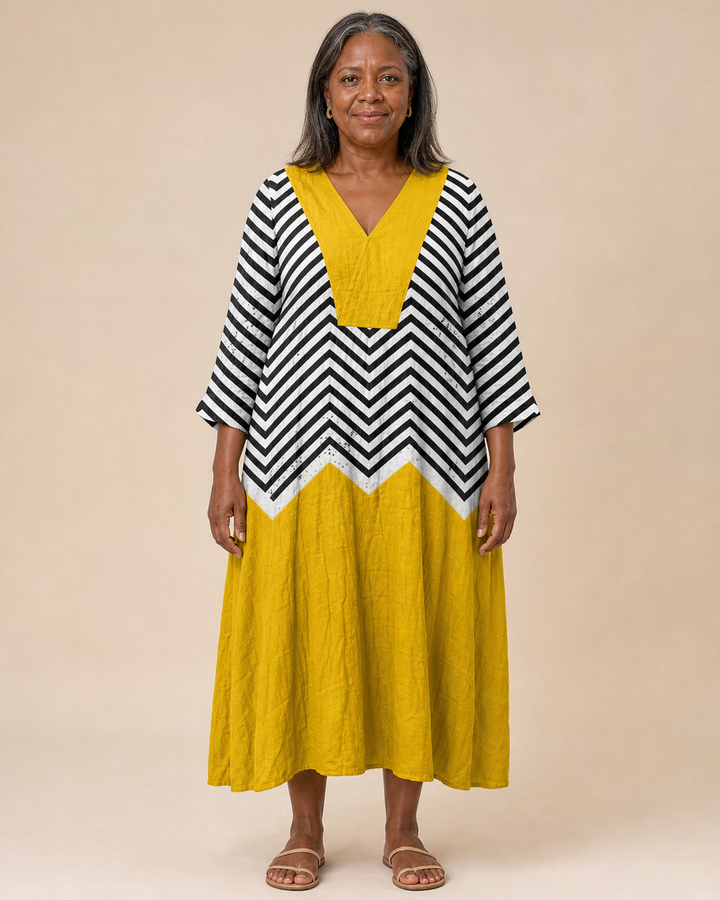 Lucasta | Chevron Print Boho Dress