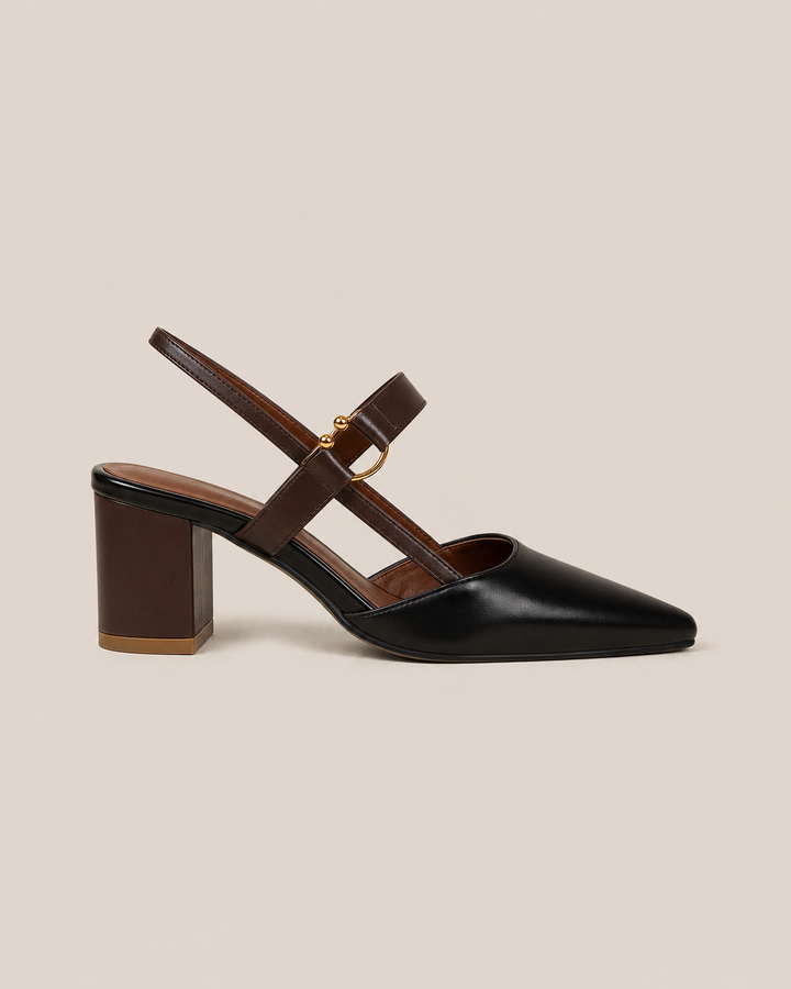 Cassie | Pumps With Strap And Gold Ring