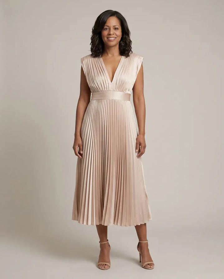 Genevieve | Timeless Pleated Midi Dress