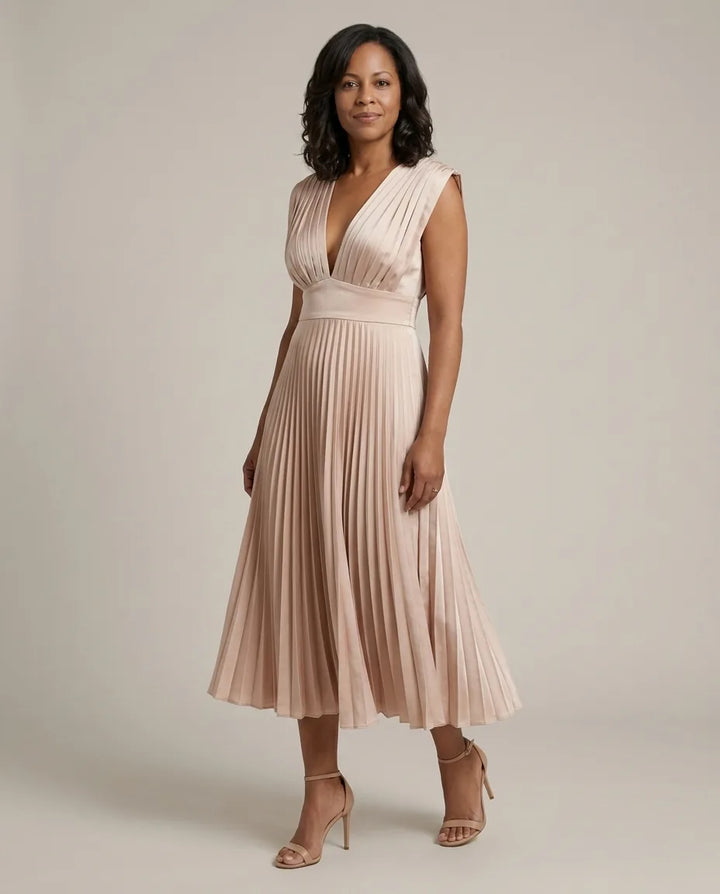Genevieve | Timeless Pleated Midi Dress