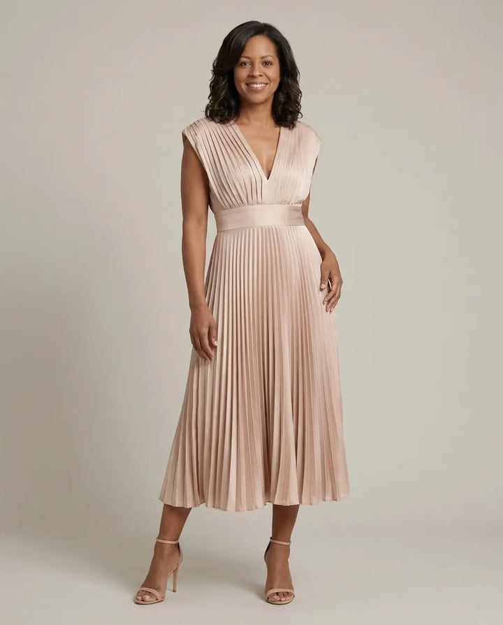 Genevieve | Timeless Pleated Midi Dress