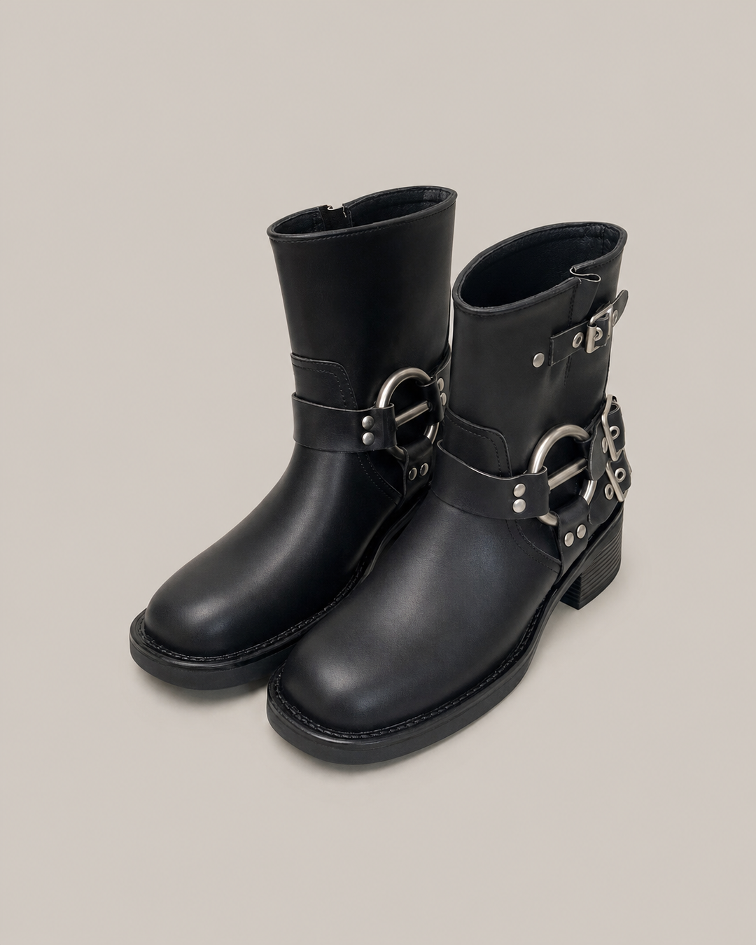 Chandra | Biker Ankle Boots With Buckle