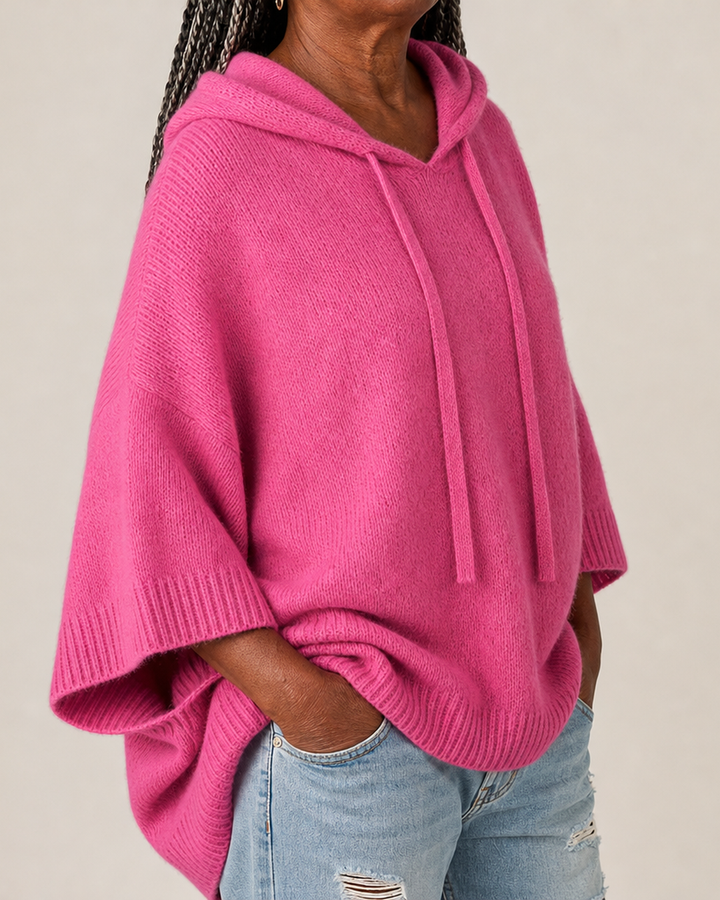 Chloe – Pink Poncho Sweater