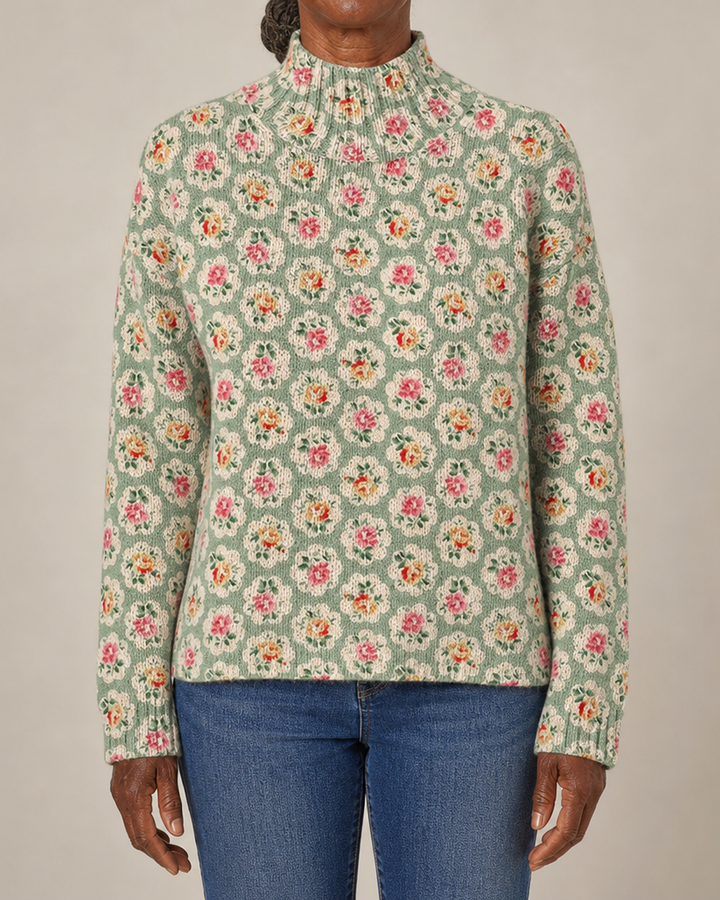 Melvina | Floral Turtleneck Sweater