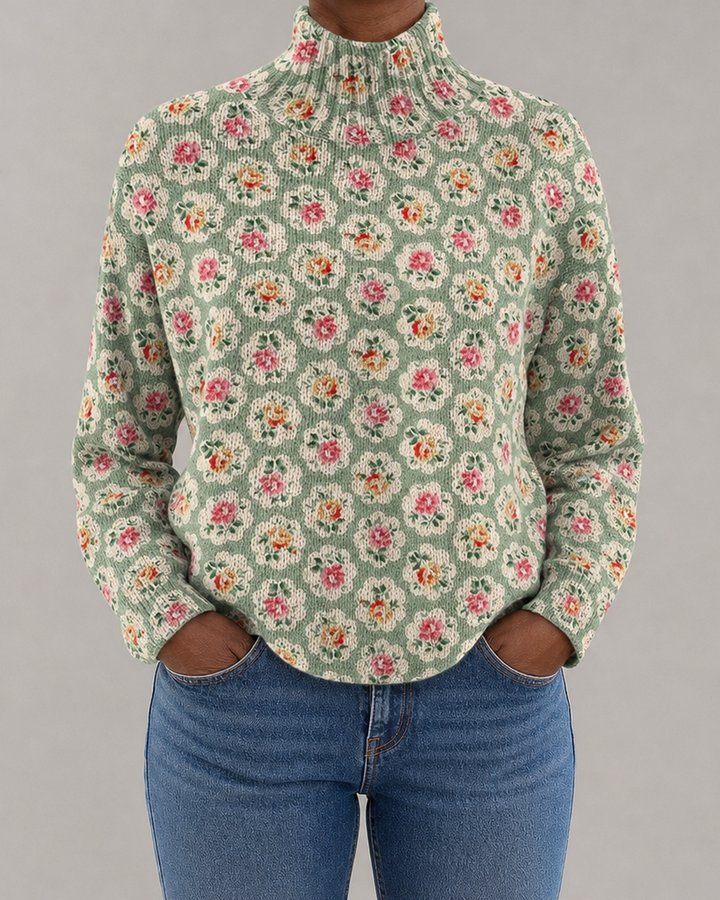 Chloe | Lovely Floral Turtleneck