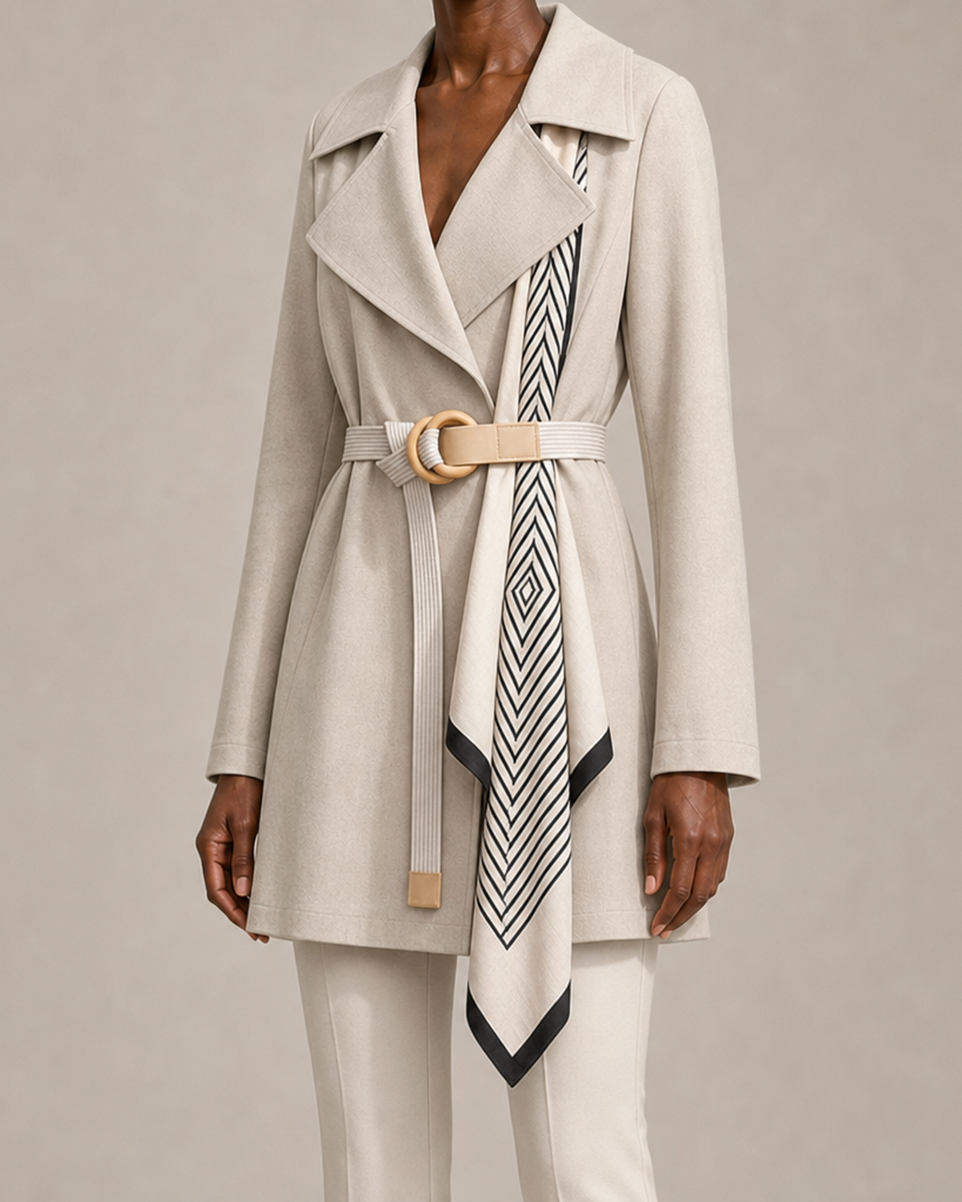 Gail | Belted Classic Midi Trench Coat