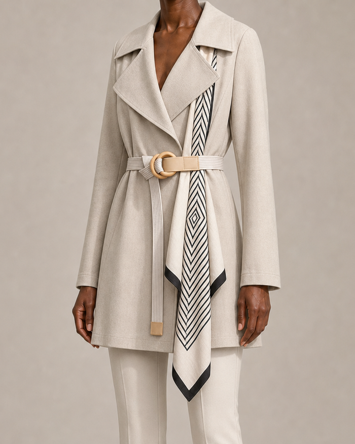 Gail | Belted Classic Midi Trench Coat