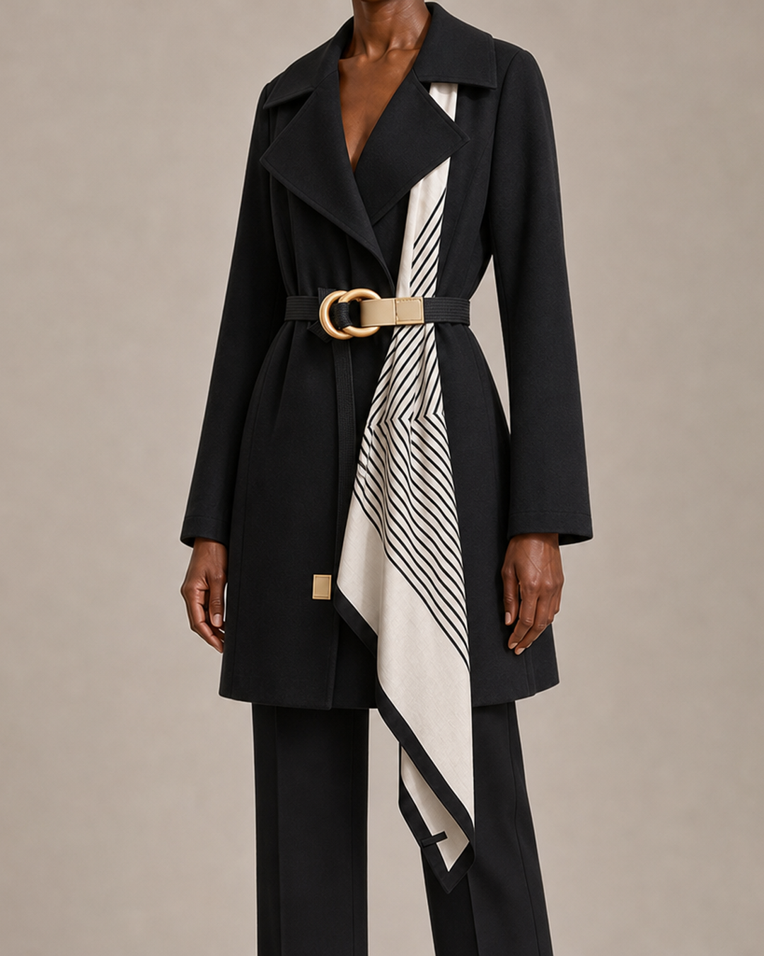Gail | Belted Classic Midi Trench Coat