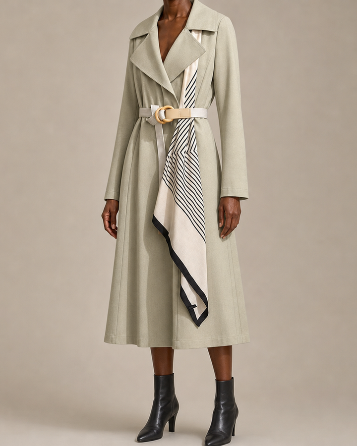 Gail | Belted Classic Midi Trench Coat