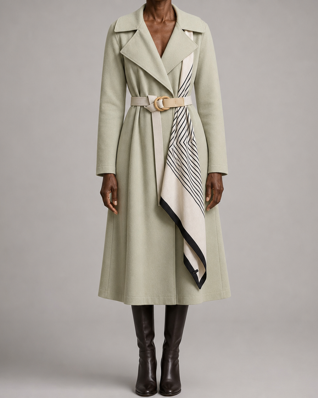 Clarice | Belted Classic Midi Trench Coat
