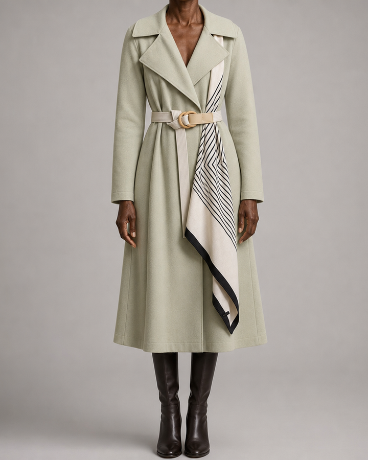 Clarice | Belted Classic Midi Trench Coat