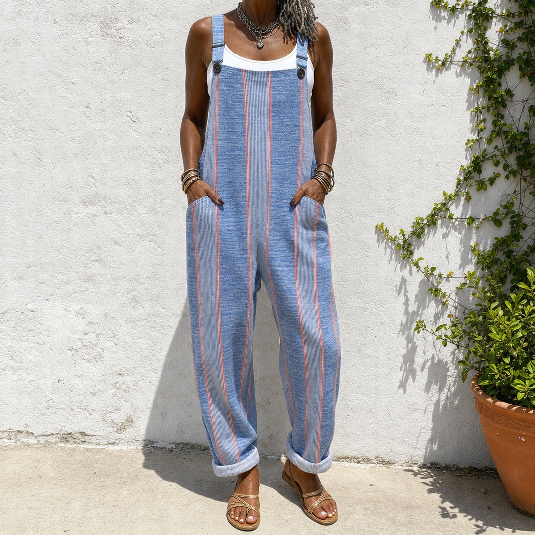 Henrietta | Blue Pinstripe Overalls