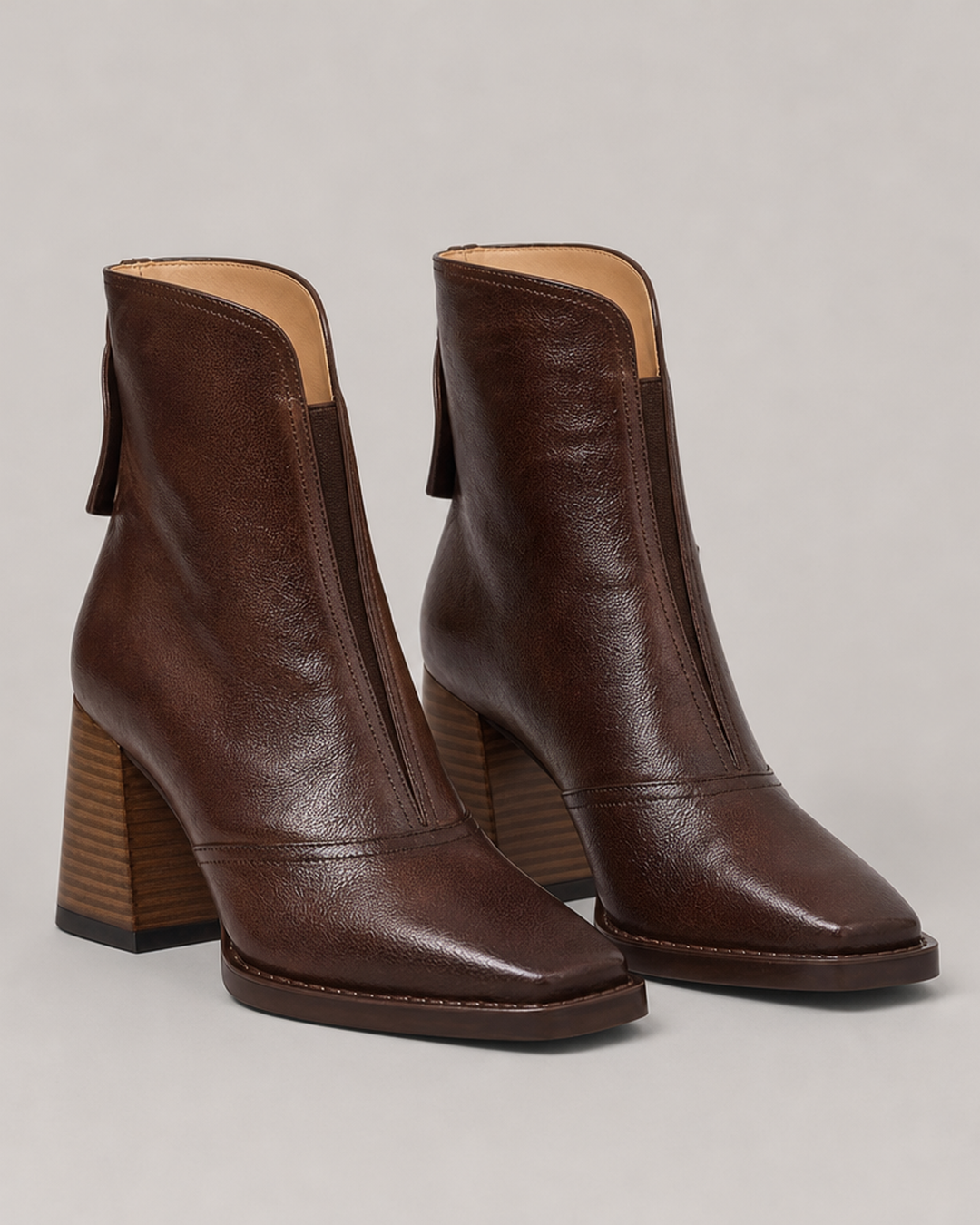 Claudia | Luxe Mid-Heel Leather Ankle Boots