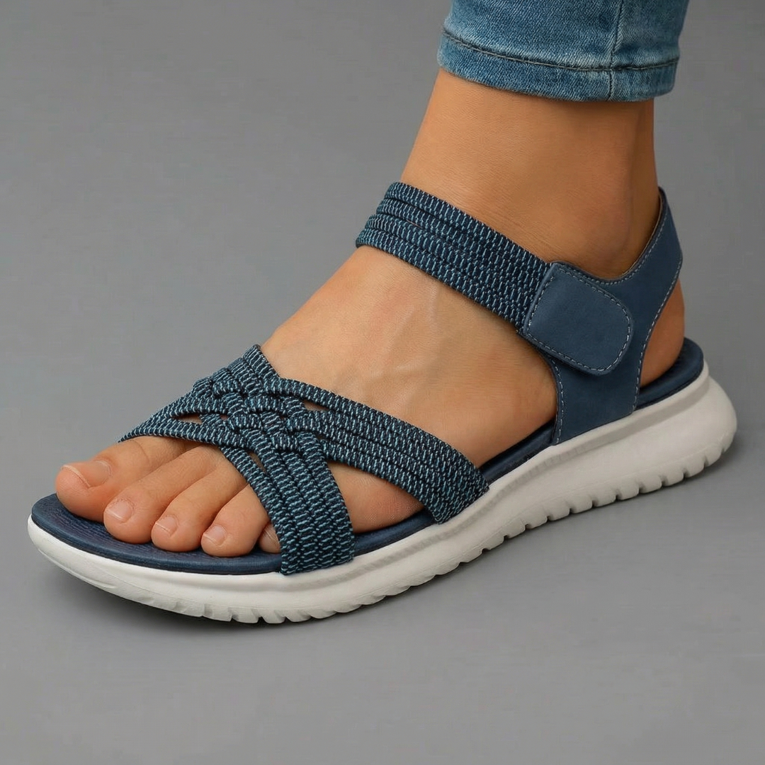 Cleo | Cushioned Comfort Sandals — Blue