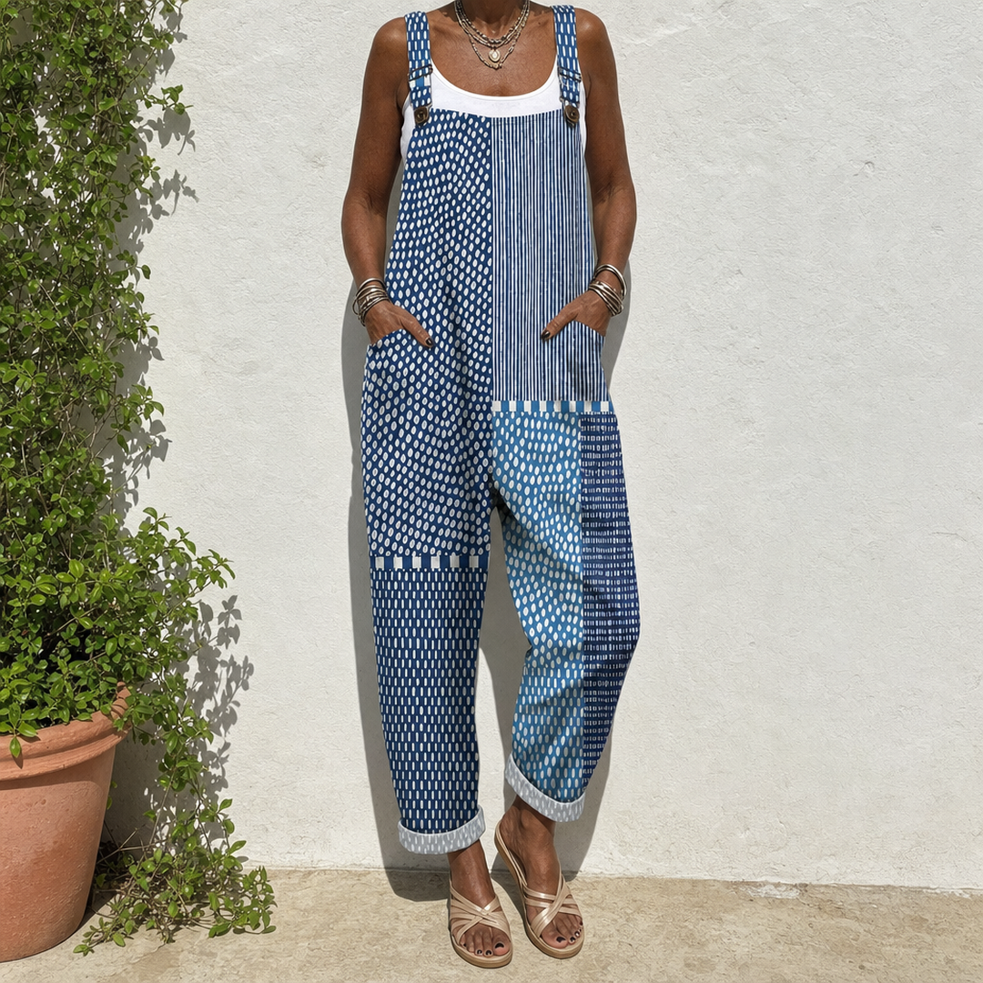 Idalia | Indigo Patchwork Overalls