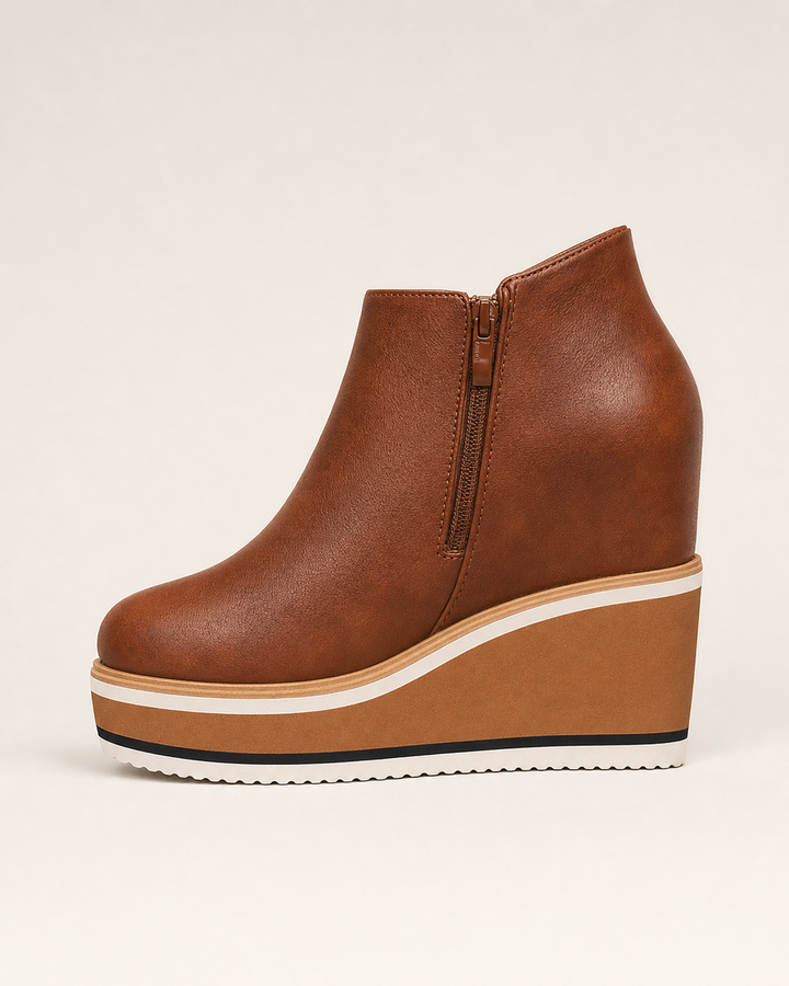 Constance | Wedge Ankle Boots With Side Zip