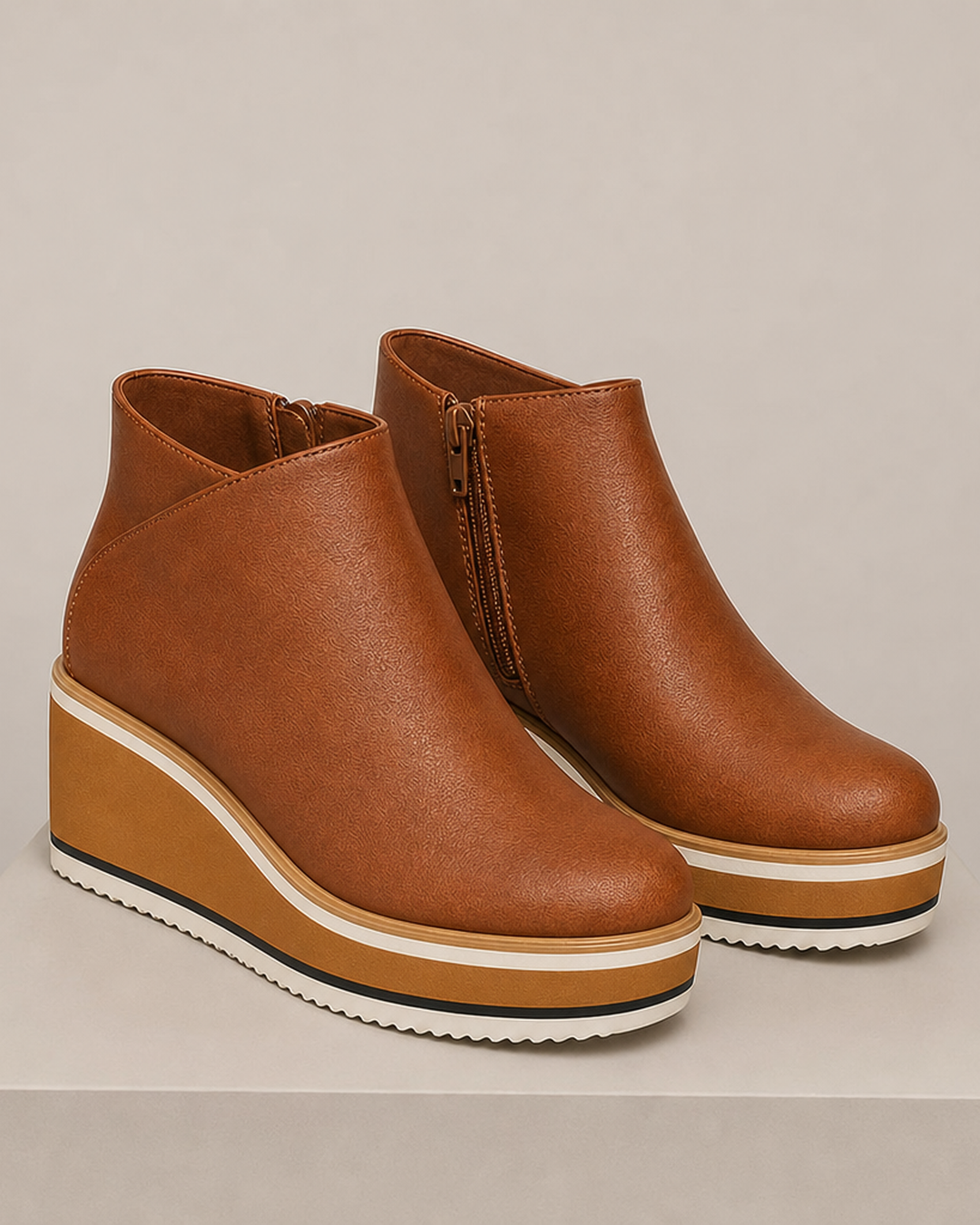 Constance | Wedge Ankle Boots With Side Zip