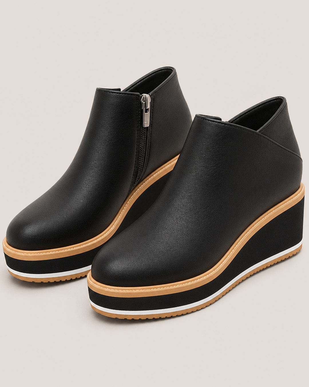 Constance | Wedge Ankle Boots With Side Zip