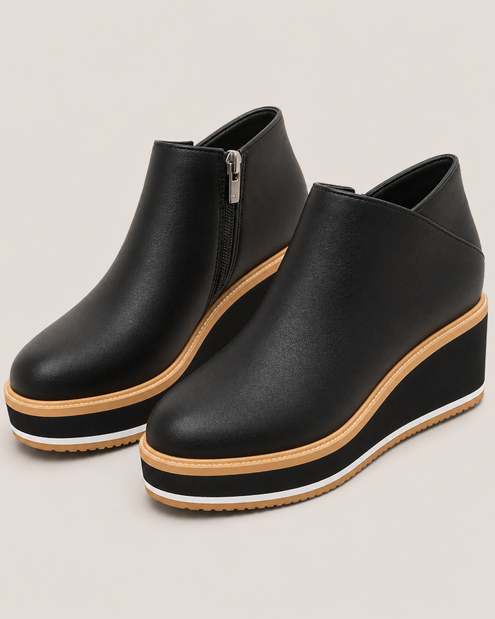 Constance | Wedge Ankle Boots With Side Zip