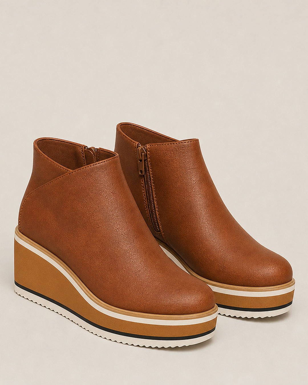 Constance | Wedge Ankle Boots With Side Zip