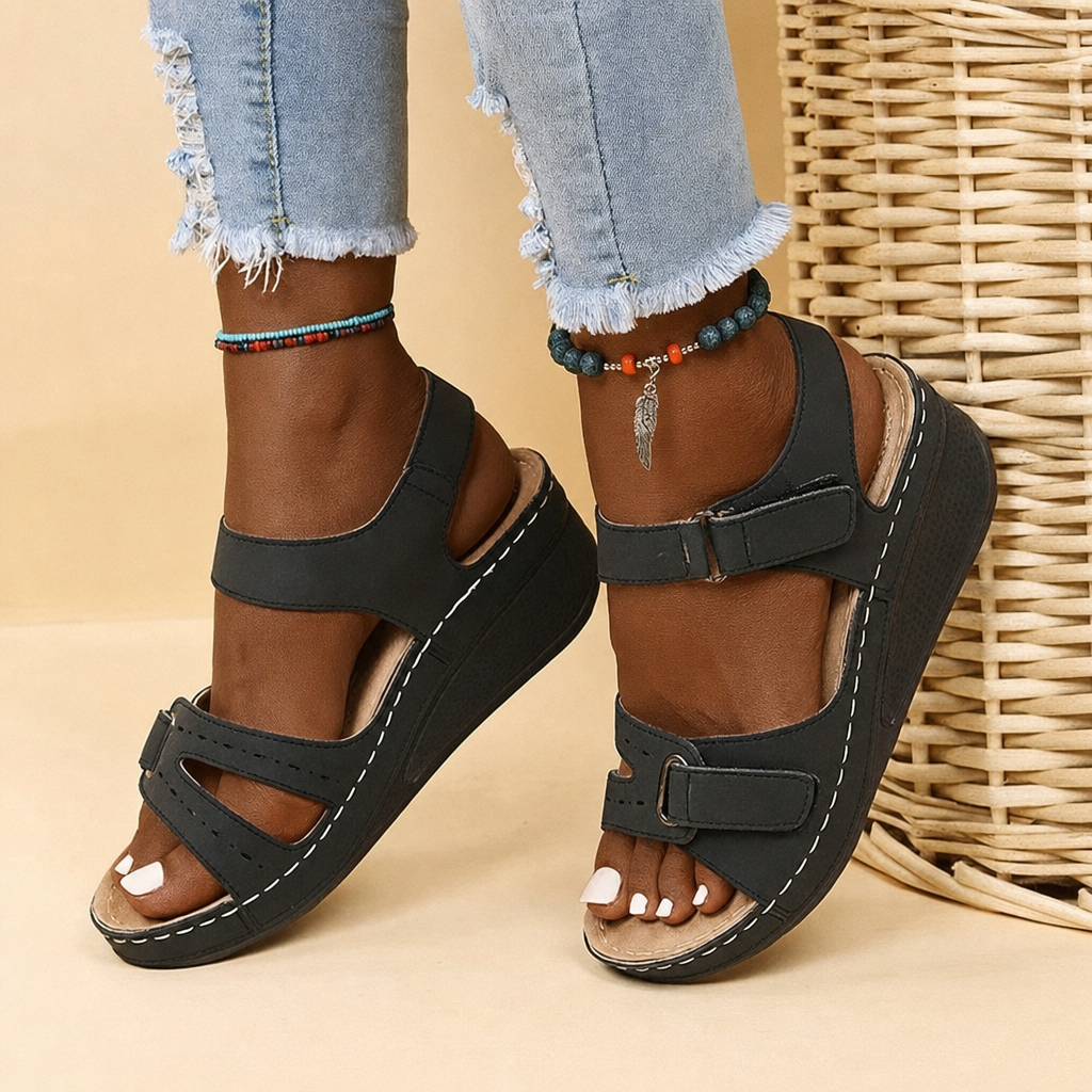 Coralie | Cushioned Comfort Wedge Sandals