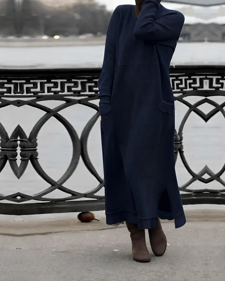 Mara Knitted Maxi Dress – Cozy Long Sleeve Oversized Winter Dress