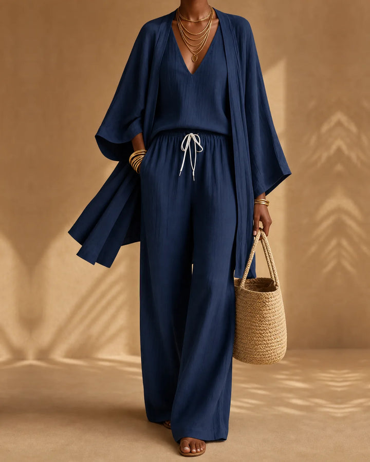 Yolanda | 3-Piece Linen Look Set
