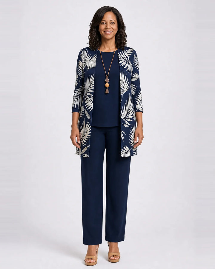 Jenilyn | Classic Elegance Three-Piece Set — Dark Blue