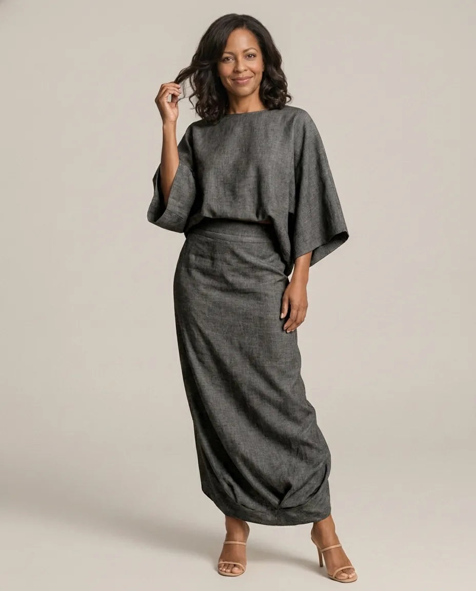 Amelia | Batwing Top & Maxi Skirt Set