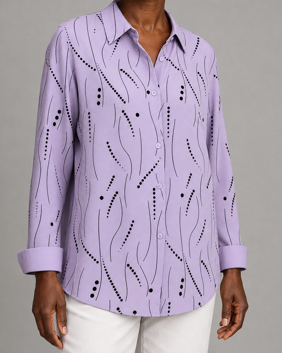 Dawnsley | Casual Abstract Print Button Blouse